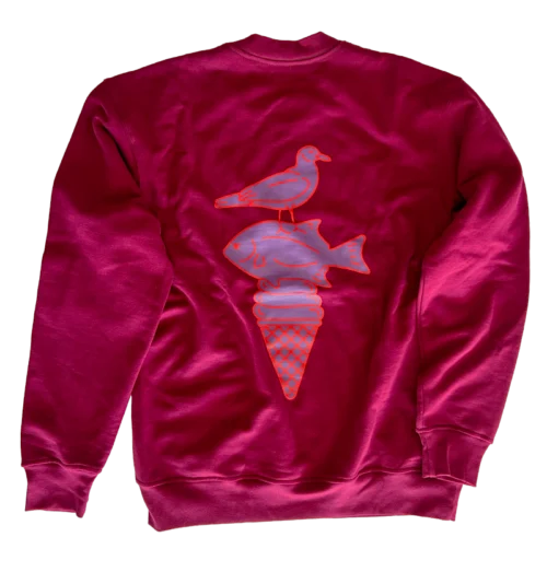 Ice Cream Crewneck in Burgundy