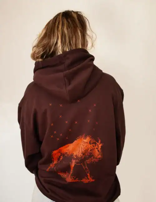 Wildebeest Hoodie in Chocolate